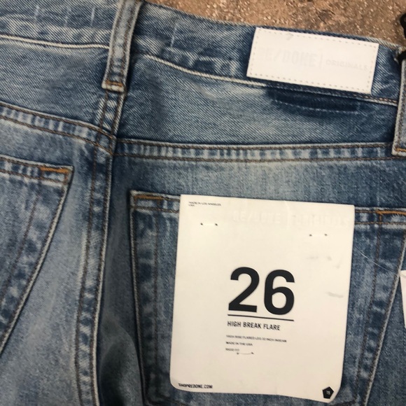 RE/DONE High Break Flare Jeans in Vintage Blue - Picture 5 of 5